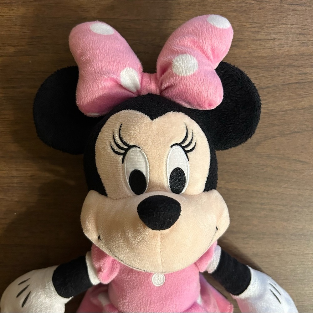 Disney Plush Minnie Mouse Pink Polka Dot Dress 18” - Picture 2 of 5